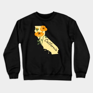 California Poppy Flower Crewneck Sweatshirt